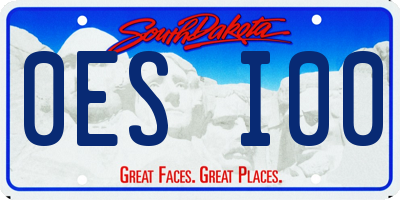 SD license plate 0ESI00