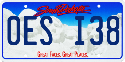 SD license plate 0ESI38