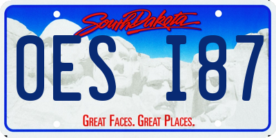 SD license plate 0ESI87