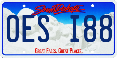SD license plate 0ESI88