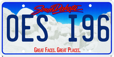 SD license plate 0ESI96