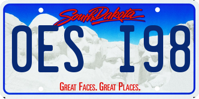 SD license plate 0ESI98