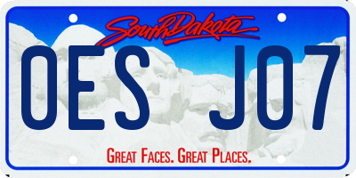 SD license plate 0ESJ07