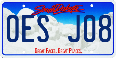 SD license plate 0ESJ08
