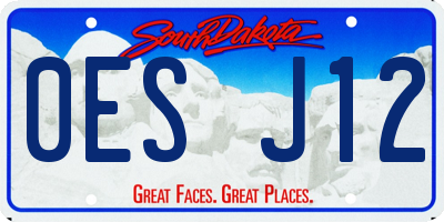 SD license plate 0ESJ12