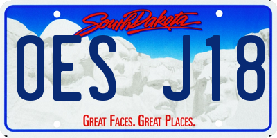 SD license plate 0ESJ18