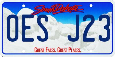 SD license plate 0ESJ23
