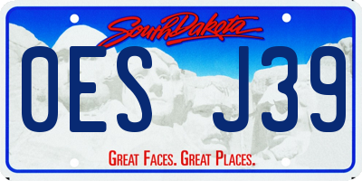 SD license plate 0ESJ39