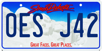 SD license plate 0ESJ42
