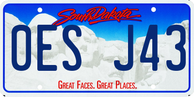 SD license plate 0ESJ43