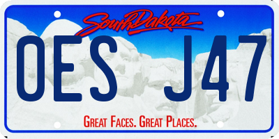 SD license plate 0ESJ47