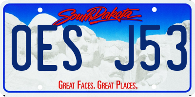 SD license plate 0ESJ53