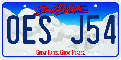 SD license plate 0ESJ54
