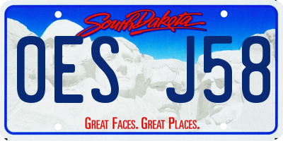 SD license plate 0ESJ58