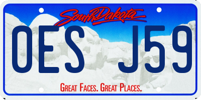 SD license plate 0ESJ59