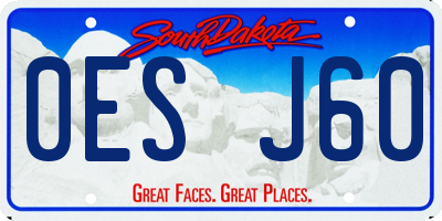 SD license plate 0ESJ60
