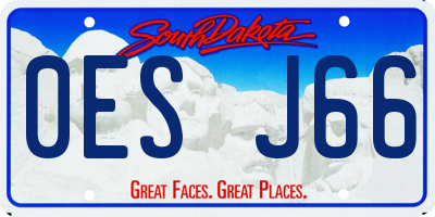 SD license plate 0ESJ66