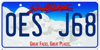 SD license plate 0ESJ68