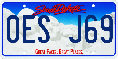 SD license plate 0ESJ69