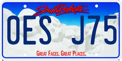 SD license plate 0ESJ75