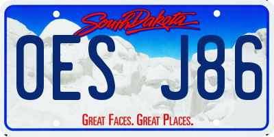 SD license plate 0ESJ86