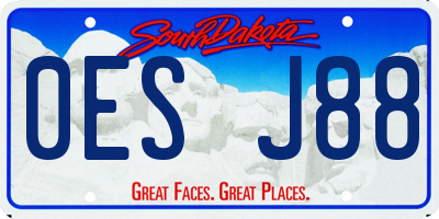 SD license plate 0ESJ88