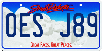 SD license plate 0ESJ89