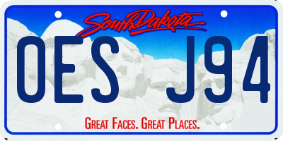 SD license plate 0ESJ94