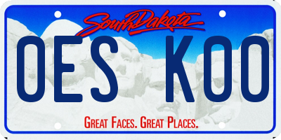 SD license plate 0ESK00