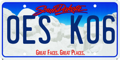 SD license plate 0ESK06