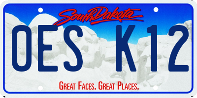 SD license plate 0ESK12