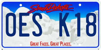 SD license plate 0ESK18
