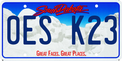 SD license plate 0ESK23