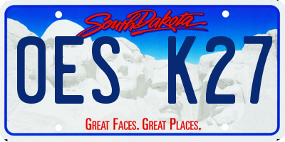 SD license plate 0ESK27