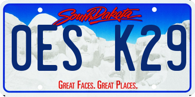 SD license plate 0ESK29