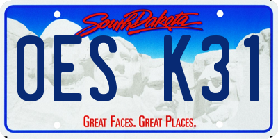 SD license plate 0ESK31