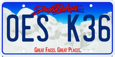 SD license plate 0ESK36