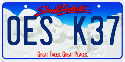 SD license plate 0ESK37
