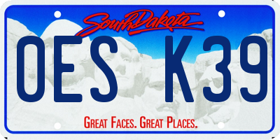 SD license plate 0ESK39