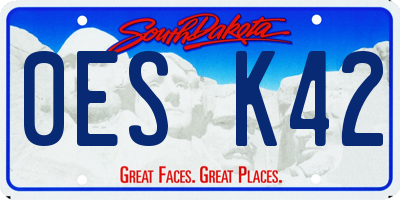 SD license plate 0ESK42