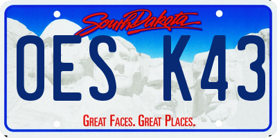 SD license plate 0ESK43