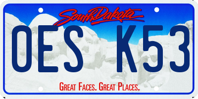 SD license plate 0ESK53