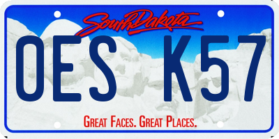 SD license plate 0ESK57