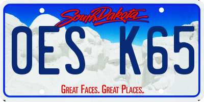 SD license plate 0ESK65