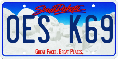 SD license plate 0ESK69