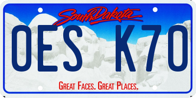 SD license plate 0ESK70