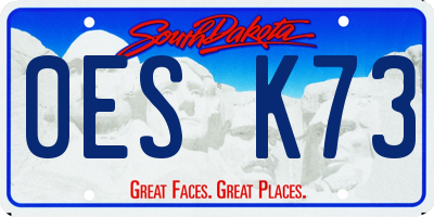 SD license plate 0ESK73