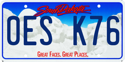 SD license plate 0ESK76