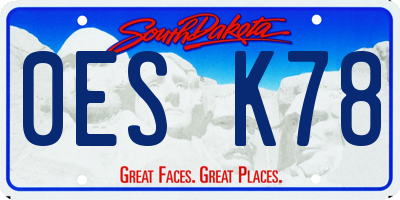 SD license plate 0ESK78