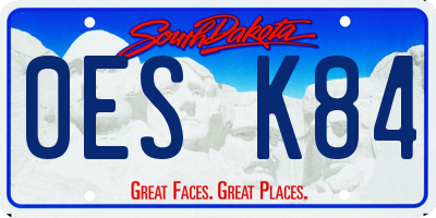 SD license plate 0ESK84